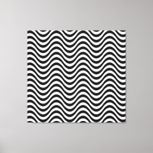 Schwarz-Weiß-Waves Leinwanddruck