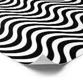 Schwarz-Weiß-Waves Poster (Ecke)