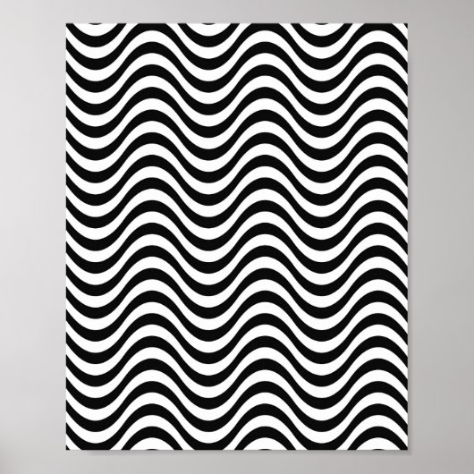 Schwarz-Weiß-Waves Poster (Vorne)
