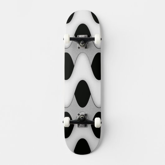 Schwarz-Weiß-Waves Skateboard (Vorderseite)