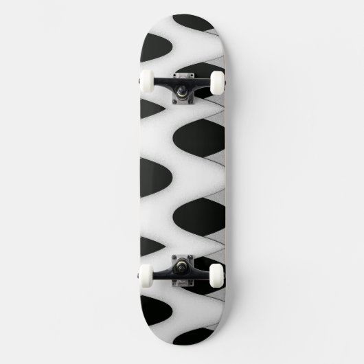Schwarz-Weiß-Waves Skateboard (Vorderseite)