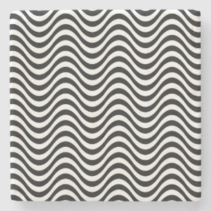 Schwarz-Weiß-Waves Steinuntersetzer