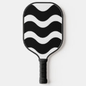 Schwarz-Weiß-Waves Wavy-Pickleball-Paddel Pickleball Schläger (Vorderseite)