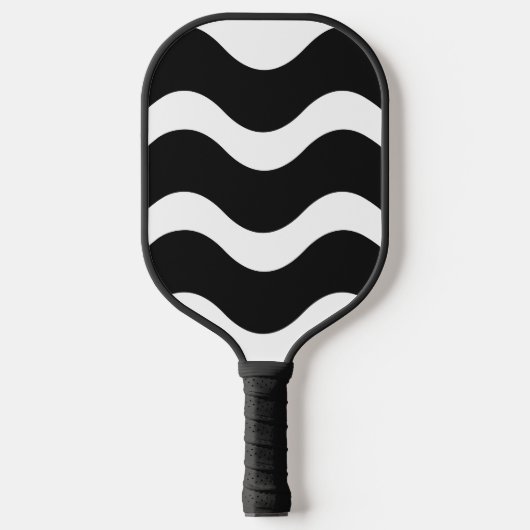 Schwarz-Weiß-Waves Wavy-Pickleball-Paddel Pickleball Schläger (Vorderseite)