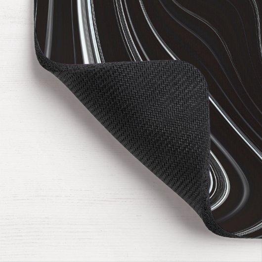 Schwarz-Weiß-Wavy-Abstraktion Mousepad (Ecke)