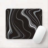Schwarz-Weiß-Wavy-Abstraktion Mousepad (Mit Mouse)