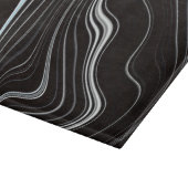 Schwarz-Weiß-Wavy-Abstraktion Schneidebrett (Ecke)