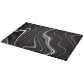Schwarz-Weiß-Wavy-Abstraktion Schneidebrett (Ecke)
