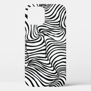 Schwarz-weiß Wavy Lines Abstrakt Zebra Case-Mate iPhone Hülle