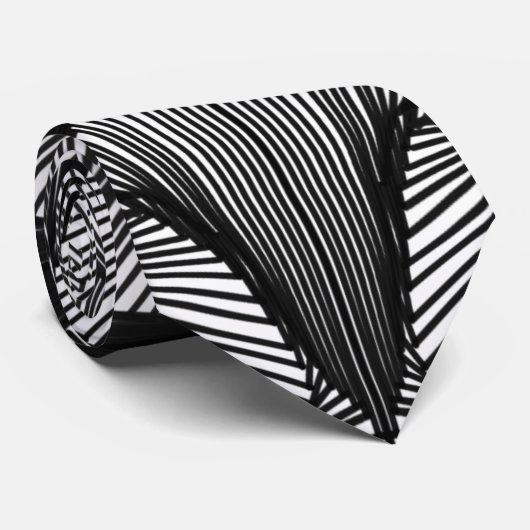 Schwarz-Weiß-Weblinie Zeichnend Krawatte (Gerollt)