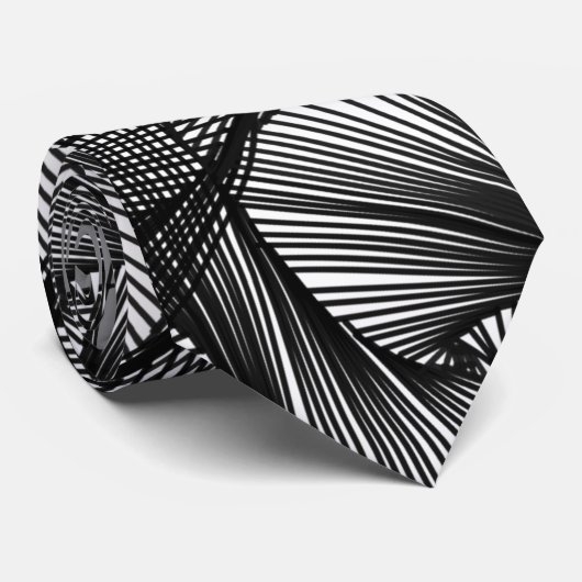 Schwarz-Weiß-Weblinie Zeichnend Krawatte (Gerollt)