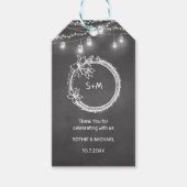 Schwarz-weiß Wedding Mason Jar Chalkboard Geschenkanhänger (Vorderseite)