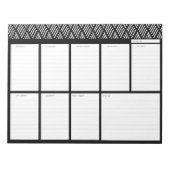 Schwarz-Weiß-Weekly-Desk-Planer Notizblock (Vorderseite)