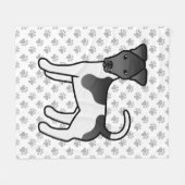 Schwarz-Weiß-Weichfox Terrier Cartoon Hund Fleecedecke (Vorderseite (Horizontal))