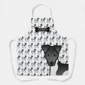 Schwarz-Weiß-Weichfox Terrier Hund & Name Schürze (Vorderseite)