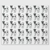 Schwarz-Weiß-Weichfox-Terrier-Hundemuster Geschenkpapier (Flach)