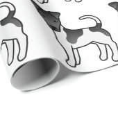 Schwarz-Weiß-Weichfox-Terrier-Hundemuster Geschenkpapier (Rolleneckpunkt)
