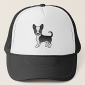 Schwarz-Weiß-Weichling Chihuahua Cartoon Dog Truckerkappe (Vorderseite)