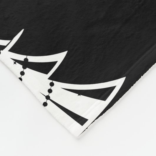 Schwarz-Weiß-Weihnachten Fleecedecke (Ecke)