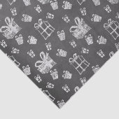 Schwarz-Weiß Weihnachten Gegenwart Chalkboard Look Seidenpapier (Ausschnitt)