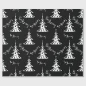 Schwarz-Weiß-Weihnachten Geschenkpapier (Flach)