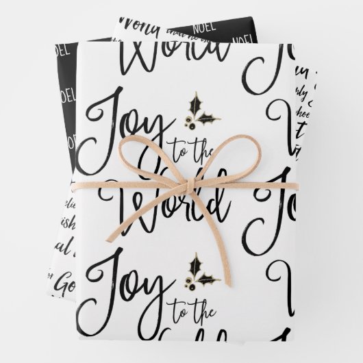 Schwarz-Weiß-Weihnachten Geschenkpapier Set (Beispiel)