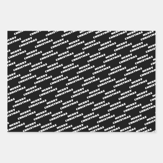 Schwarz| weiß| Weihnachten Geschenkpapier Set (Vorderseite 2)