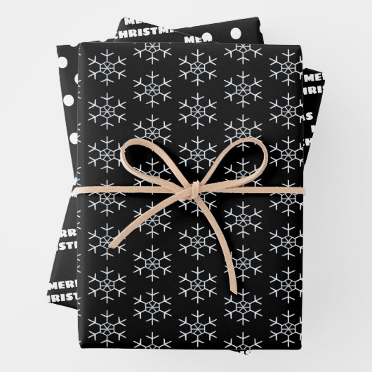 Schwarz| weiß| Weihnachten Geschenkpapier Set (Beispiel)