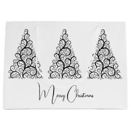 Schwarz-Weiß-Weihnachten Große Geschenktüte