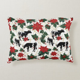 Schwarz & Weiß Weihnachten Holstein Milchkühe Blum Dekokissen