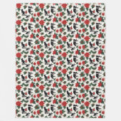 Schwarz & Weiß Weihnachten Holstein Milchkühe Blum Fleecedecke (Vorderseite)