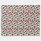 Schwarz & Weiß Weihnachten Holstein Milchkühe Blum Fleecedecke (Vorderseite (Horizontal))
