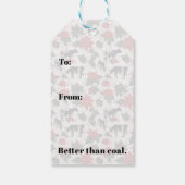 Schwarz & Weiß Weihnachten Holstein Milchkühe Blum Geschenkanhänger (Rückseite)