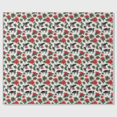 Schwarz & Weiß Weihnachten Holstein Milchkühe Blum Geschenkpapier (Flach)