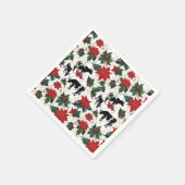 Schwarz & Weiß Weihnachten Holstein Milchkühe Blum Serviette (Ecke)