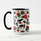 Schwarz & Weiß Weihnachten Holstein Milchkühe Blum Tasse (Links)