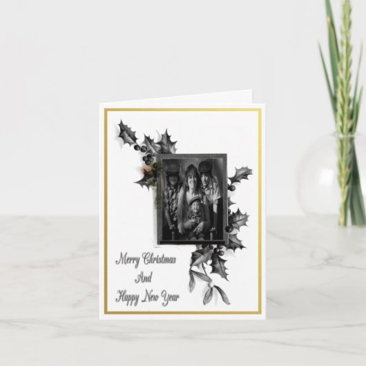 Schwarz-Weiß-Weihnachten Karte (Vorderseite)