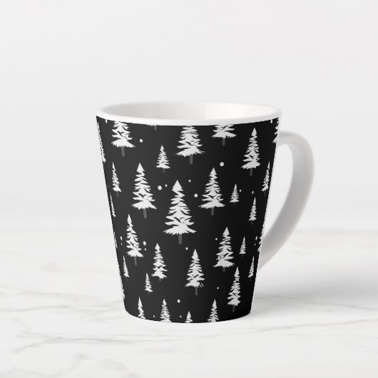 Schwarz-Weiß-Weihnachten-Latte-Tasse Milchtasse (Rechte Ecke)