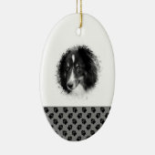 Schwarz & Weiß Weihnachten Maßgeschneiderte Vorlag Keramik Ornament (Rechts)