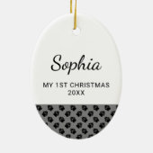 Schwarz & Weiß Weihnachten Maßgeschneiderte Vorlag Keramik Ornament (Hinten)