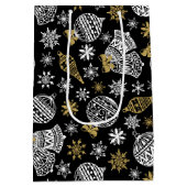 Schwarz-Weiß-Weihnachten Mittlere Geschenktüte (Rückseite)