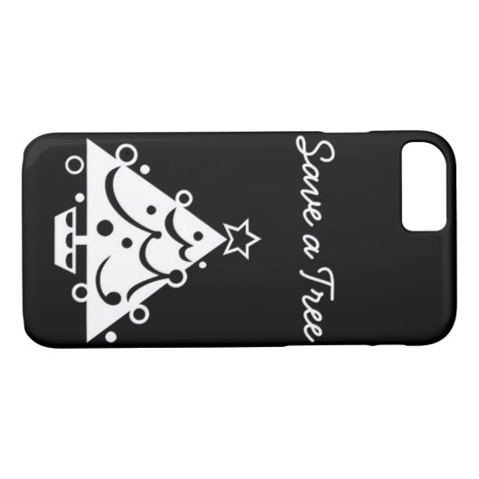 Schwarz-Weiß-Weihnachten Rettete den Baum Case-Mate iPhone Hülle (Rückseite (Horizontal))