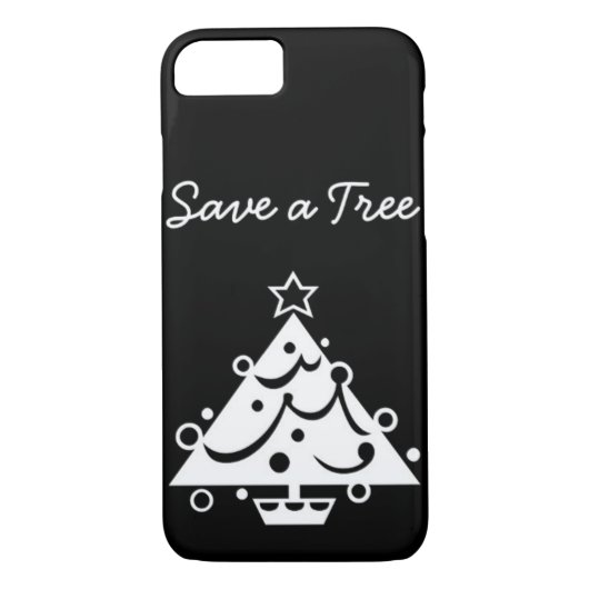 Schwarz-Weiß-Weihnachten Rettete den Baum Case-Mate iPhone Hülle (Rückseite)