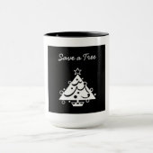 Schwarz-Weiß-Weihnachten Rettete den Baum Tasse (Zentrum)