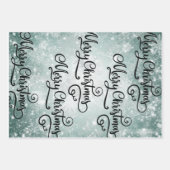 Schwarz, Weiß, Weihnachten, Schneeflocke, Urlaubsa Geschenkpapier Set (Vorderseite 2)