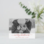 Schwarz-Weiß Weihnachten Weihnachts-Fotokarte (Stehend Vorderseite)