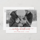 Schwarz-Weiß Weihnachten Weihnachts-Fotokarte (Vorne/Hinten)