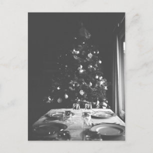 Schwarz-Weiß-Weihnachts-Postkarte Feiertagspostkarte
