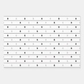 Schwarz-Weiß Weihnachts-Script-Baum Geschenkpapier Set (Vorderseite 2)