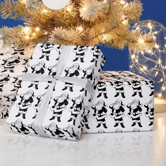 Schwarz-Weiß Weihnachts-Wrapping Paper Geschenkpapier (Feiertage)